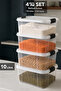 4-Piece 10Lt Lockable Lid Organizer - Legume Food Storage Container Elora Kitchen Organizer Box Transparent