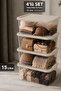 4 Pieces 15Lt Elora Organizer Box - Lockable Lid Multi-Purpose Cabinet Organizer Storage Box Beige