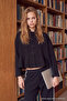 Siyah Kalın İçi Polarlı Düğme Detaylı Dik Yaka Peplum Regular Kalıp Örme Sweatshirt TWOAW27SW00015