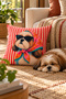 Double-Sided Dog Patterned Throw Pillow Cover (43X43 cm) - 3