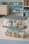 2-Piece Decorative Storage Box - Baby Kids Room Organizer Toy Storage Organizer 30Lt Gray