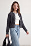 Wardrobe Essentials Antrasit Yumuşak Dokulu Basic Triko Hırka TWOAW26HI00204 - 4