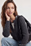Wardrobe Essentials Antrasit Yumuşak Dokulu Basic Triko Hırka TWOAW26HI00204 - 2
