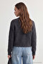 Wardrobe Essentials Antrasit Yumuşak Dokulu Basic Triko Hırka TWOAW26HI00204 - 5