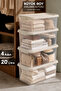 4-Piece 20Lt Lockable Lid Storage Box - Multi-Purpose Cabinet Organizer Elora Organizer Box Beige