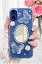 iPhone 16 Case 3D Butterfly Rose Pattern Mirrored Glitter Transparent Design Silicone Cover - 5