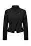 Siyah Düğmeli Kısa Blazer Ceket TWOAW27BC00015 - 13