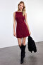 Bordo A-Kesim Mini Dokuma Elbise TWOAW25EL00192