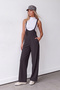 Anthracite Double Pocket Strap Lycra Salopet Jumpsuit Alc-X11539 - 4