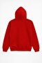 Men's Hooded Sweatshirt with Pockets and Fleece Inside, Partially Red - 3