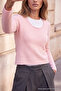 Wardrobe Essentials Pink Soft Textured Pool Collar Basic Knitwear Sweater Twoaw27Kz00122 - 3
