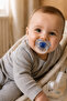 Transparent Patterned Orthodontic Pacifier with Soft Silicone Tip 6-18 Months Blue - 4