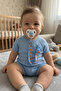 Zoo Baby Pacifier Band and Patterned Pacifier Strap Blue - 4