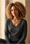 Women's Silver Pajama Top Anthracite - 3
