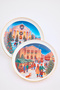 2'li Yılbaşı Konseptli Gold Detaylı Kartpostal Tabak Seti New Bone China Porselen TPHAW27TBK00057 - 3