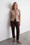Beige Crew Neck Buttoned Knitwear Cardigan Vs01640 - 3