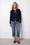 Black Crew Neck Buttoned Knitwear Cardigan Vs01640 - 2