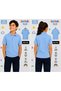 Unisex Polo Collar Short Sleeve Baby Blue School T-Shirt