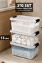 3 Pieces 15Lt Elora Organizer Box - Bathroom Organizer with Lockable Lid, Powder Tablet Detergent Box, Transparent