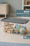 Decorative Storage Box - Baby Room Organizer Toy Organizer Box with Locking Lid 30Lt Gray
