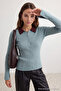 Wardrobe Essentials Mint Premium Özel İplik Polo Yaka Triko Hırka TWOAW26HI00225 - 2