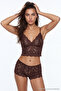 Yellow 3-Piece Dowry Set Top Lace, Bottom Satin Strap Panty Woven Pajama Set Thmaw26Pt00077 - 3