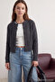 Wardrobe Essentials Antrasit Yumuşak Dokulu Basic Triko Hırka TWOAW26HI00204 - 3