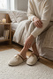 Women's House Slippers Plush Washable Wool-Lined Fur-Trimmed Slippers Guest Trousseau Bundle Bridal Slippers - 4