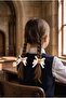 Girl's Teddy Bear Figured Bow Buckle Ecru