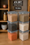 6-Piece 10Lt Lockable Lid Storage Box - Kitchen Organizer Deep Elora Food Storage Container Gray