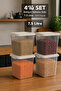 4 Pieces 7.5Lt Elora Organizer Box - Deep Kitchen Organizer with Lockable Lid Food Storage Container Beige