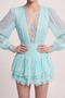 Lace Detailed Ruffled Olanna Dress Blue - 5