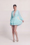 Lace Detailed Ruffled Olanna Dress Blue - 6
