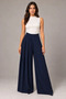 Asymmetrical Waist Relaxed Fit Wide Leg Pants - 2