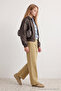 Sarı %100 Pamuk Yüksek Bel Wide Leg Jeans TWOAW27JE00229 - 3
