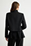 Siyah Düğmeli Kısa Blazer Ceket TWOAW27BC00015 - 6