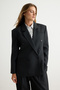 Anthracite Striped Woven Blazer Jacket Twoaw27Bc00029 - 2
