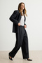 Anthracite Striped Woven Blazer Jacket Twoaw27Bc00029 - 5