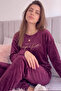 Plum Perfectly Patterned Exclusive Velvet Women's Pajama Set - 5