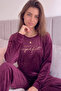 Plum Perfectly Patterned Exclusive Velvet Women's Pajama Set - 3