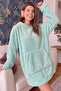 Mint Green Hooded Full Plush Oversize Sweat Poncho Pajamas