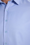 Slim Fit Long Sleeve Easy-Iron Sweat-Comfortable Tie-Down Collar Four Seasons Blue Men's Shirt - 3