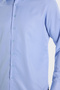 Slim Fit Long Sleeve Easy-Iron Sweat-Comfortable Tie-Down Collar Four Seasons Blue Men's Shirt - 7