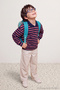 Navy Blue Boys' Polo Collar Striped Knitted T-Shirt Tkdaw27Ts00001 - 2