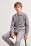 Gray Melange Boys' Polo Collar School Knitwear Sweater Tkdaw27Kz00035