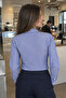Women's Navy Blue Long Sleeve Striped Shirt ARM-20K001026 - 2