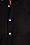 Men's Slim Fit Long Sleeve Linen Premium Series Button-Down Collar Sporty Black Shirt - 7