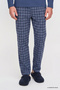 Men's Indigo 100% Cotton Standard Fit Court Collar Patterned Pocketed Pajama Set Groom's Gift Set - 4