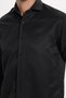 Men's Regular Fit Comfortable Cut Long Sleeve Cotton Easy-Iron Dobby Black Shirt - 6