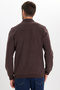 Men's Regular Fit Classic Cut Long Sleeve Interlock Fabric Brown Polo Collar Sweatshirt - 8